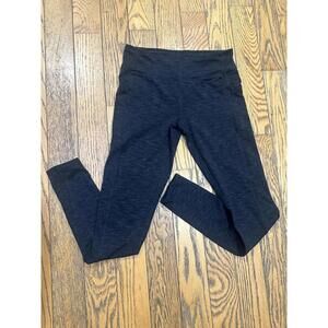 Kyodan Black/Charcoal Space Dye Women's Activewear Leggings with Pockets - Small